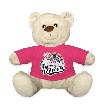 Frères Rêveurs Cadeau Enfant Poétique - Nounours - rose - Devant