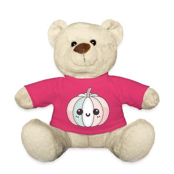 Pastell Kürbis Kawaii Lächelnd - Teddy - Pink - Vorne