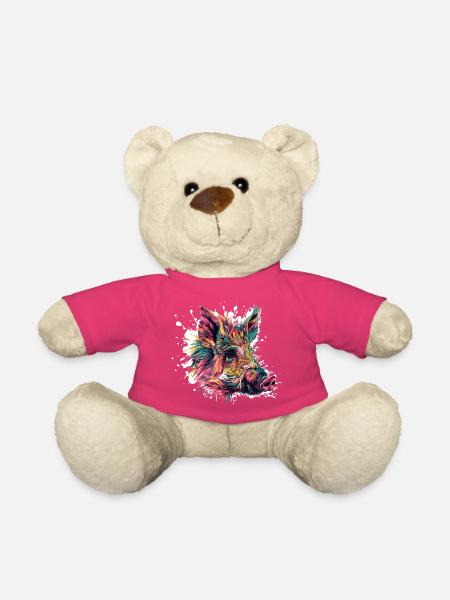 Farbexplosion Wildschwein Porträt - Teddy - Pink