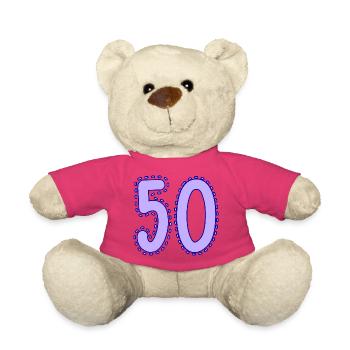 50. 50 YEARS. 50th ANNIVERSARY. 50 YEARS ANNIVERSARY. - Teddy Bear - pink - Front