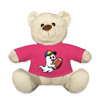Fantôme avec ballon de football et casquette - Nounours - rose - Devant