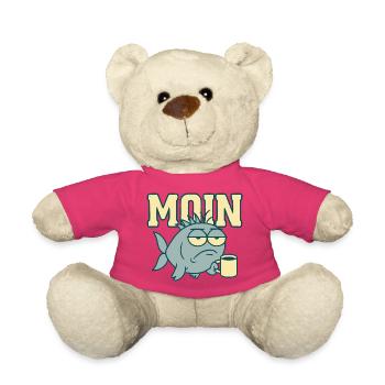 Moin Müder Hai mit Kaffee - Teddy - Pink - Vorne
