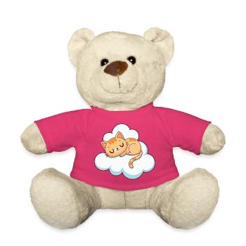 Chaton dormeur sur nuage - Nounours - rose - Devant