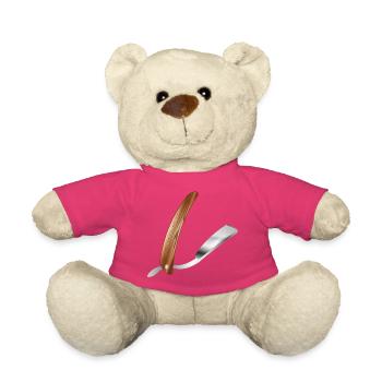 Rasoir classique de barbier dans un style rétro - Nounours - rose - Devant