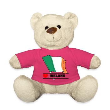Drapeau irlandais avec cœur - Nounours - rose - Devant