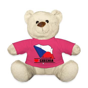 TSCHECHISCHE Republik – Flagge mit Herz - Teddy - Pink - Vorne