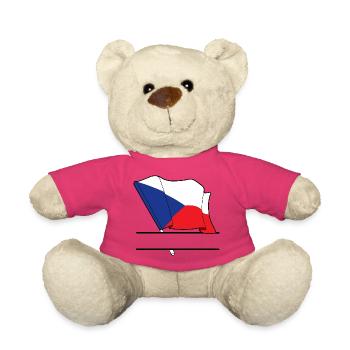 TSCHECHISCHE REPUBLIK – Personalisierte Flagge - Teddy - Pink - Vorne