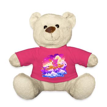 Bunter Teddyboot im Wolkenmeer - Teddy - Pink - Vorne