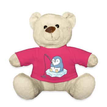 Dessin animé Pingouin pêcheur mignon Pêche Pêche - Nounours - rose - Devant
