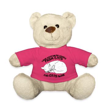 LE VRAI BONHEUR VIENT DES CHATS - Nounours - rose - Devant