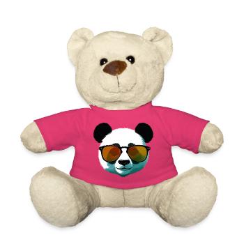 Dégradé de panda avec lunettes de soleil - Nounours - rose - Devant