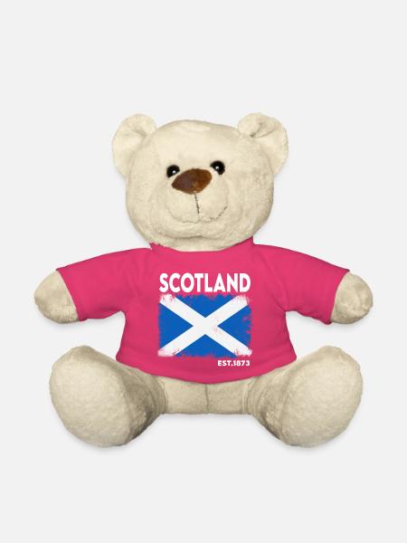Scotland Saltire Crest 1873 - Teddy Bear - pink