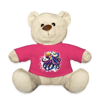 Explosion de couleurs de calmar néon - Nounours - rose - Devant