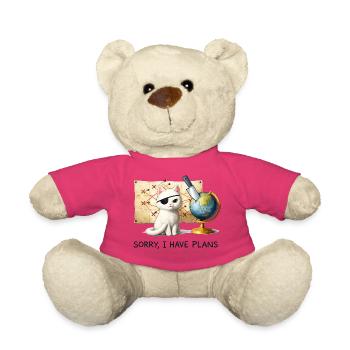Evil Cat World Domination Plans - Teddy Bear - pink - Front