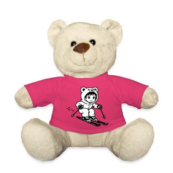 Ski Bärchen im Anime Style - Teddy - Pink - Vorne