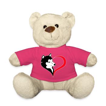 Herz-Husky Silhouette - Teddy - Pink - Vorne