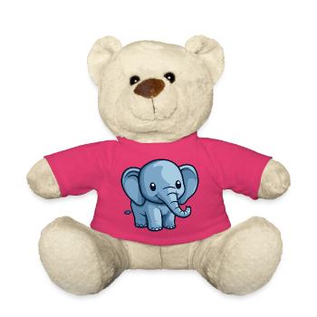 Motif d’éléphant de dessin animé bleu - Nounours - rose - Devant
