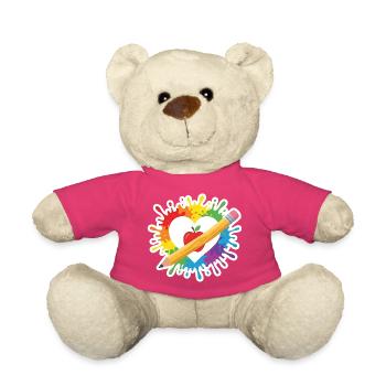 Enseignant École du Cœur Arc-en-ciel au Crayon Pomme - Nounours - rose - Devant