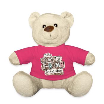 Je suis une maman qui balance le mot en f - Nounours - rose - Devant