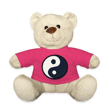 YinYang Contraste bleu foncé - Nounours - rose - Devant