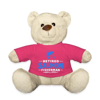 Pêcheur de saumon à la retraite Humour de pêche - Nounours - rose - Devant