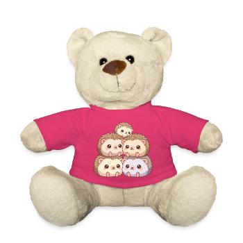 Cuddly hedgehog family - Teddy Bear - pink - Front