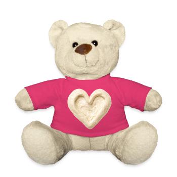 Sauerteig Herz Backen Brot Teig Design  - Teddy - Pink - Vorne