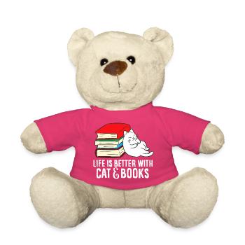 Pile douillette de Chat et Livres - Nounours - rose - Devant