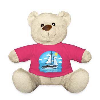 Marin du soleil sur la mer bleue - Nounours - rose - Devant