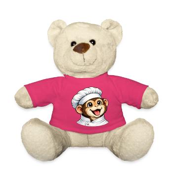Dessin animé Singe Chef Mignon - Nounours - rose - Devant