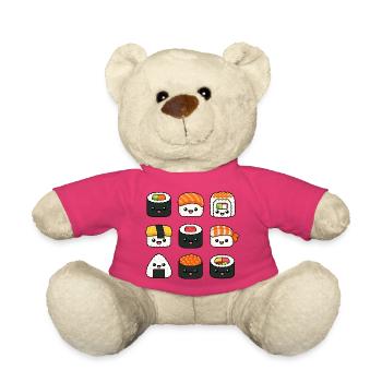 Sushi Lustiges japanisches Essen Sashimi Niedlich  - Teddy - Pink - Vorne