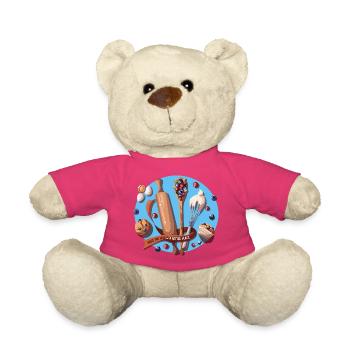 Backutensilien und Blueberry Muffins Abbildung - Teddy - Pink - Vorne