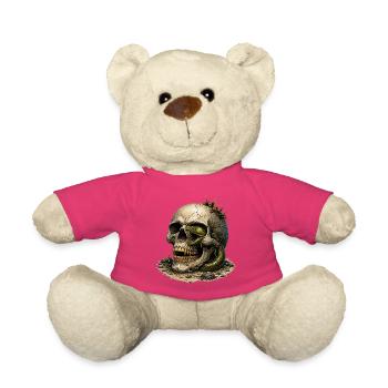 Crâne et serpent dans le sable - Nounours - rose - Devant