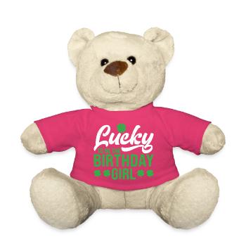 Glücks-Geburtstagsmädchen-Tee - Teddy - Pink - Vorne