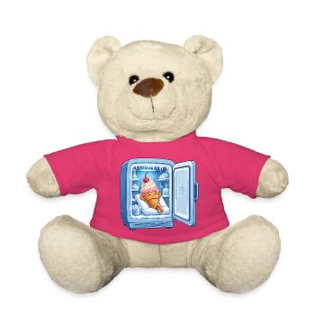 Kühlschrank Eiscreme Kuschelheld - Teddy - Pink - Vorne