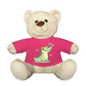 Crocodile water fun - Teddy Bear - pink - Front