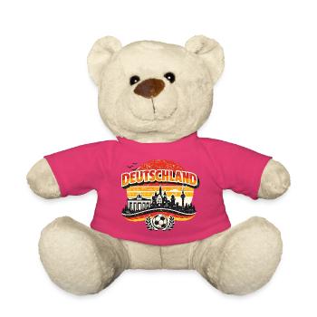 Deutschland Fußball Skyline Sonnenuntergang - Teddy - Pink - Vorne