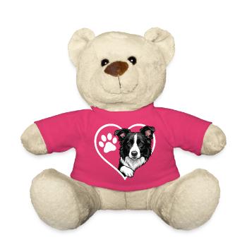 Border Collie Heart Sheepdog Dog Lover - Nounours - rose - Devant