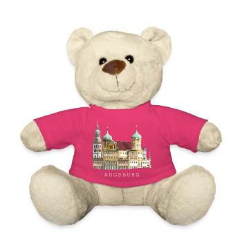 Augsburg Stadtansicht, Handzeichnung Rathaus - Teddy - Pink - Vorne