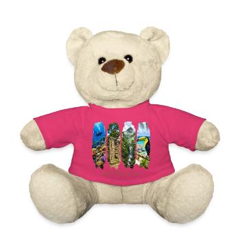 Honduras Vacation Travel – Caribbean Culture & Country - Teddy Bear - pink - Front