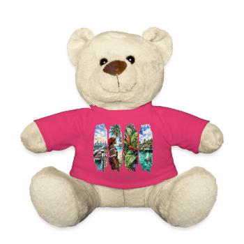Voyage de vacances au Panama – Ville de canal et motif culturel - Nounours - rose - Devant