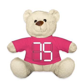 NUMBER 75 Seventy-Five Gift Digital - Teddy Bear - pink - Front