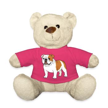 Cartoon-Bulldoggen-Druck auf Kleidung - Teddy - Pink - Vorne