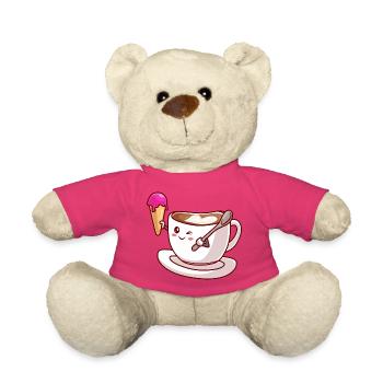 Kawaii-Kaffeekegel-Maskottchen - Teddy - Pink - Vorne