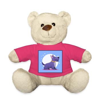 Lila Scottish-Terrier (Comic) - Teddy - Pink - Vorne
