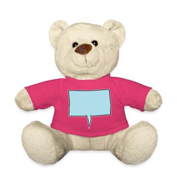 Eckige Sprechblase in Türkis - Teddy - Pink - Vorne