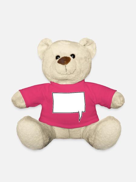 Eckige Sprechblase rechts in Weiß - Teddy - Pink