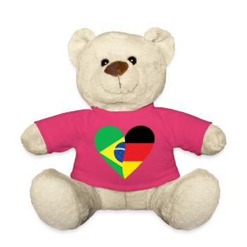 Brazil Germany Heart - Teddy - Pink - Vorne
