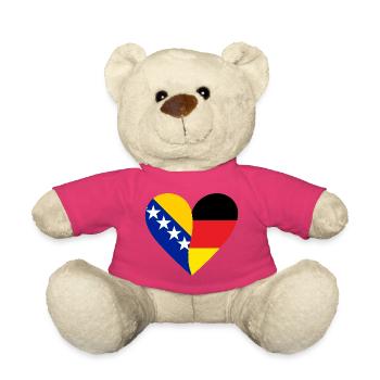 Bosnia Germany Heart - Teddy - Pink - Vorne