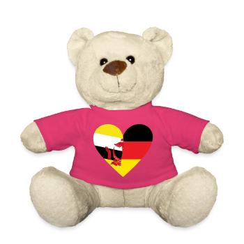 Brunei Germany Heart - Teddy - Pink - Vorne